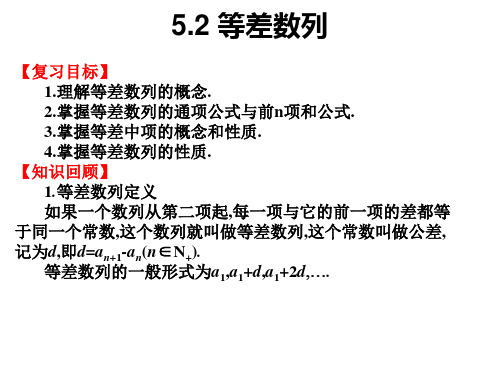 高职高考数学 等差数列