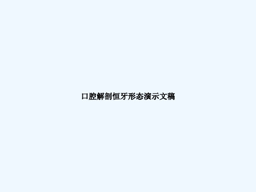 口腔解剖恒牙形态演示文稿