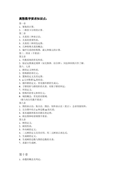 离散数学要求知识点