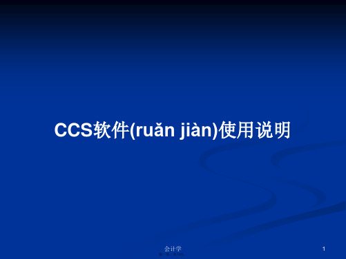 CCS软件使用说明学习教案