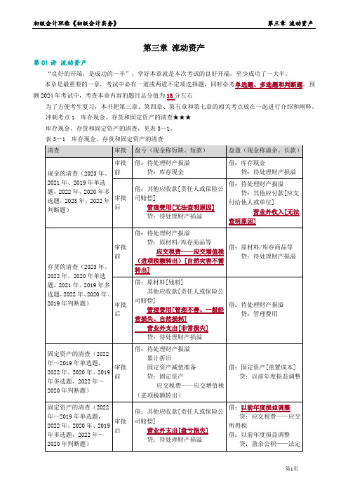 初级会计实务03.第三章 流动资产