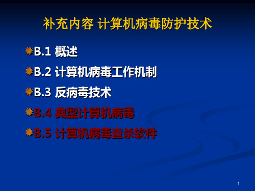 病毒防护技术(四)典型病毒及其查杀-PPT课件