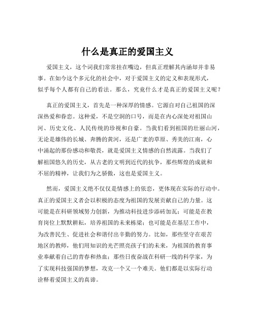 什么是真正的爱国主义