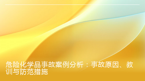 危险化学品事故案例分析：事故原因、教训与防范措施