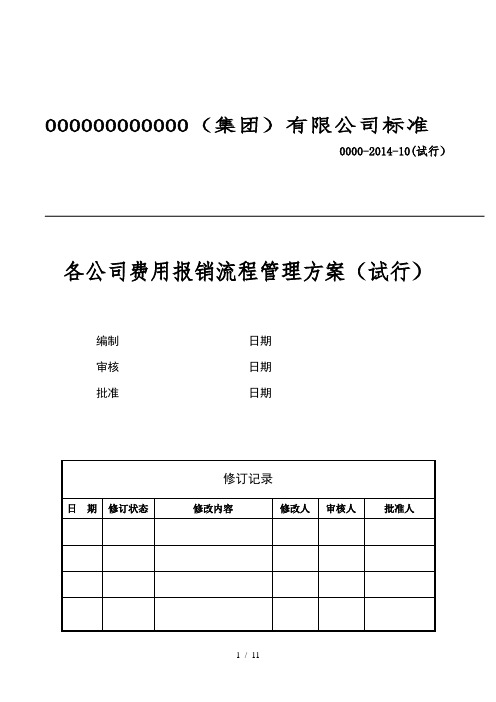 集团公司费用报销流程管理方案