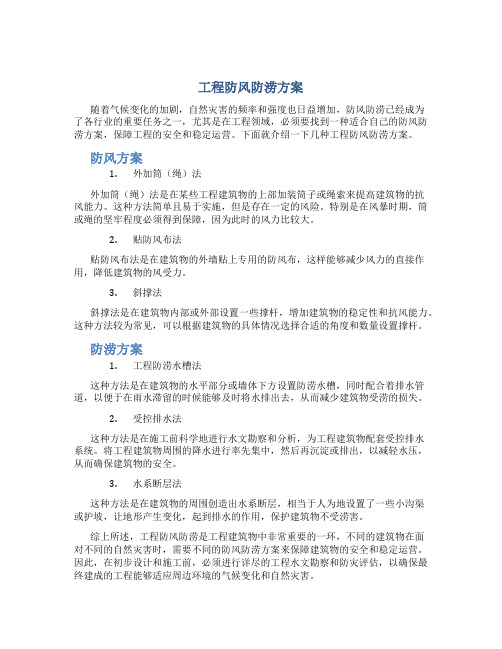 工程防风防涝方案