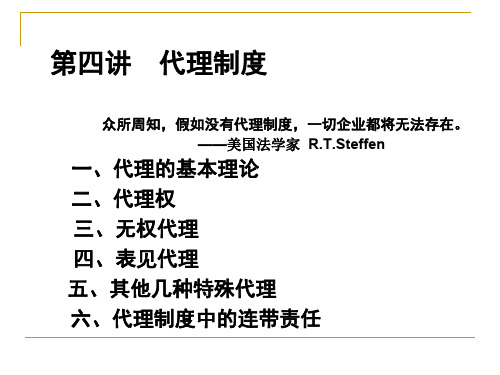 民商法课件 第四讲 代理制度