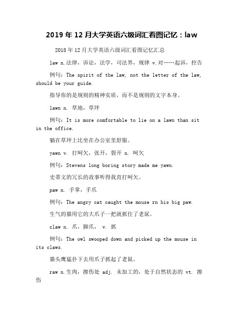 2019年12月大学英语六级词汇看图记忆:law