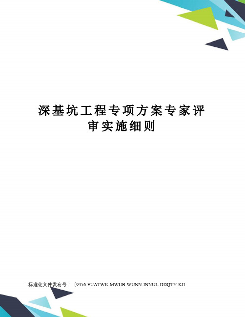 深基坑工程专项方案专家评审实施细则