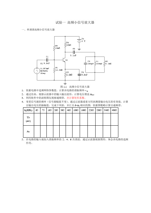 高频电路实验Multisim版含答案