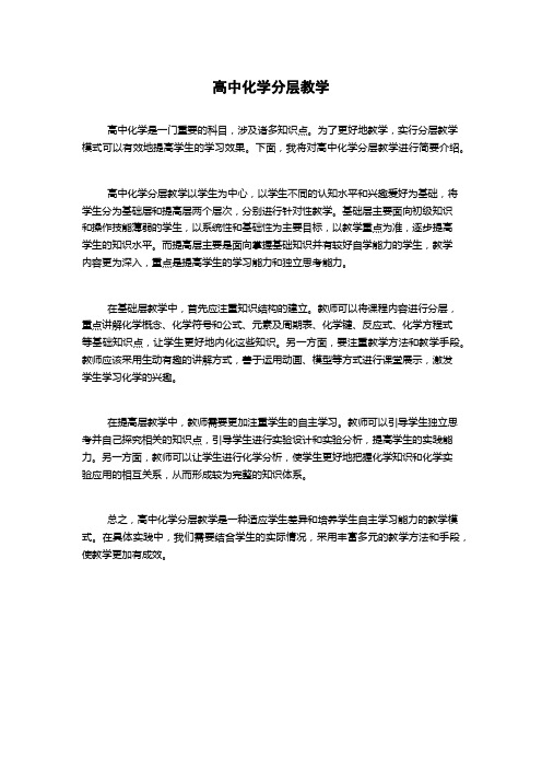 高中化学分层教学