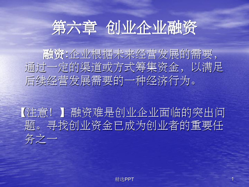 《创业企业融资》PPT课件