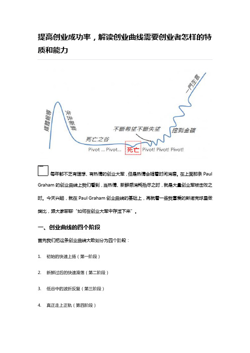 提高创业成功率,解读创业曲线