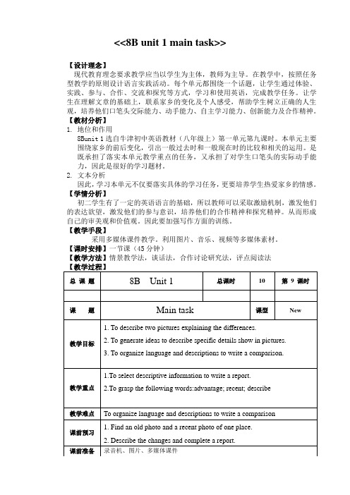 8BUNIT1Main task教案