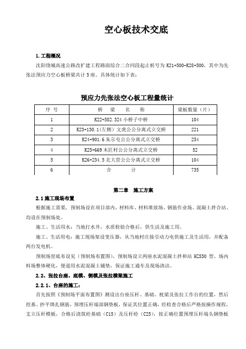 先张法预应力空心板技术交底