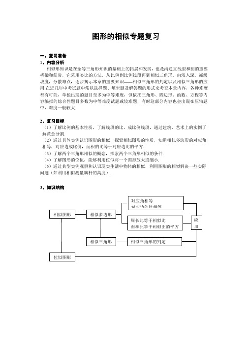 北师大版九年级数学第四章图形的相似专题复习指导含答案