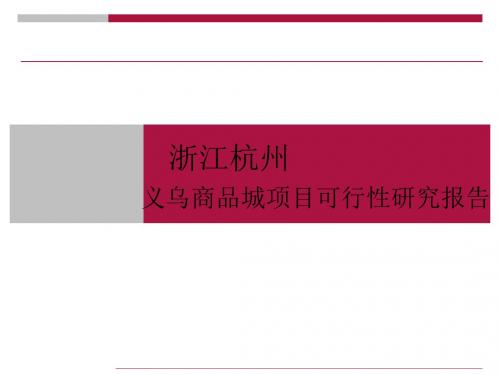 浙江杭州义乌商品城项目可行性研究报告