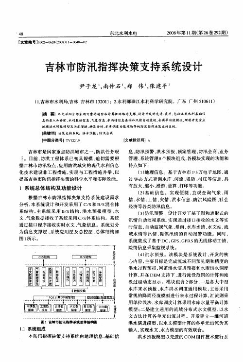 吉林市防汛指挥决策支持系统设计