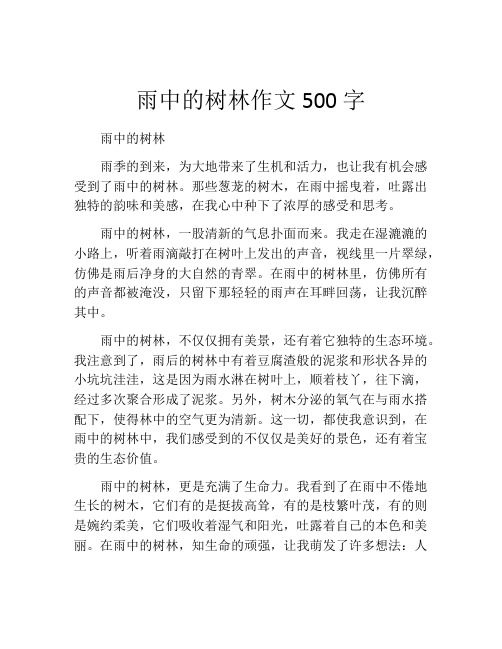 雨中的树林作文500字