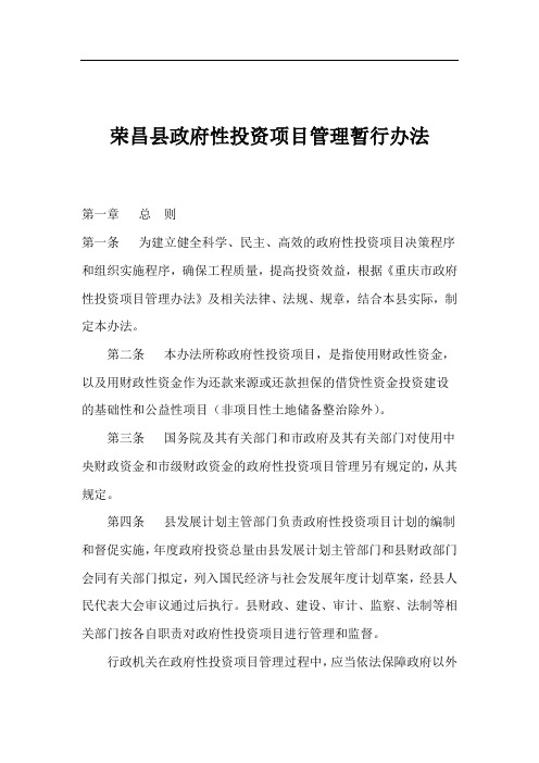 某某县政府性投资项目管理办法(doc 10)