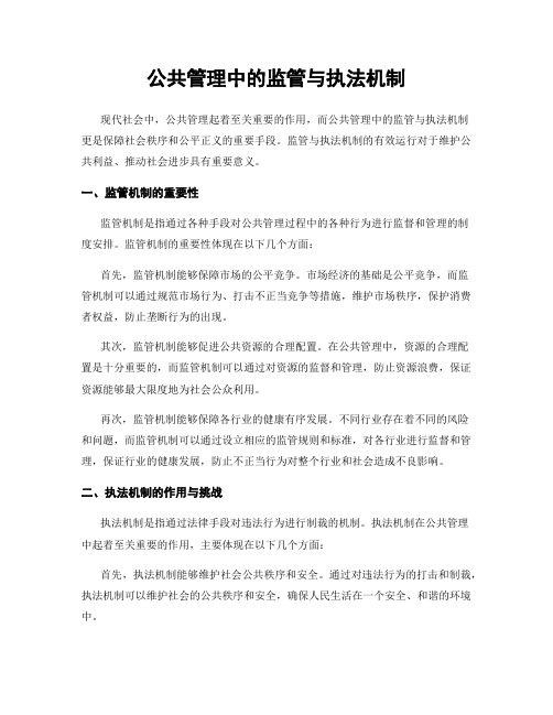 公共管理中的监管与执法机制