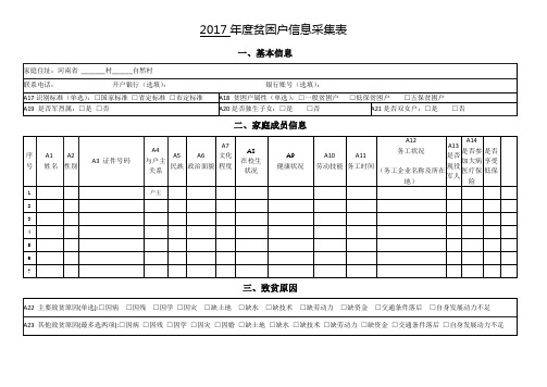 2017年底年度贫困户信息采集表 (1)