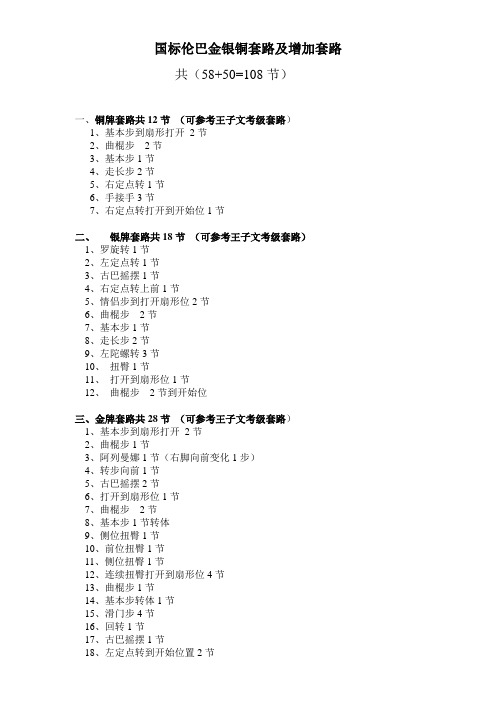 国标伦巴金银铜套路