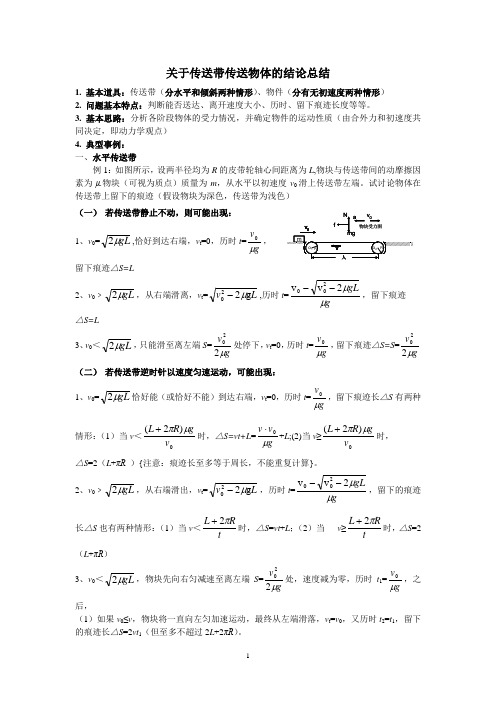 专题5传送带模型的结论总结