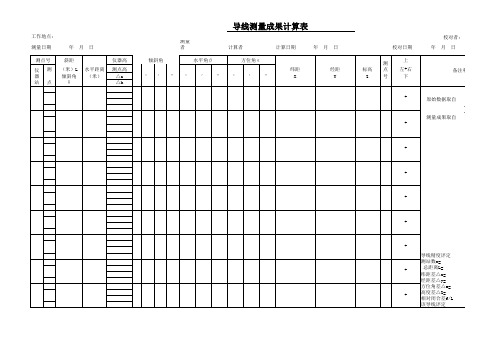 测量导线成果计算表