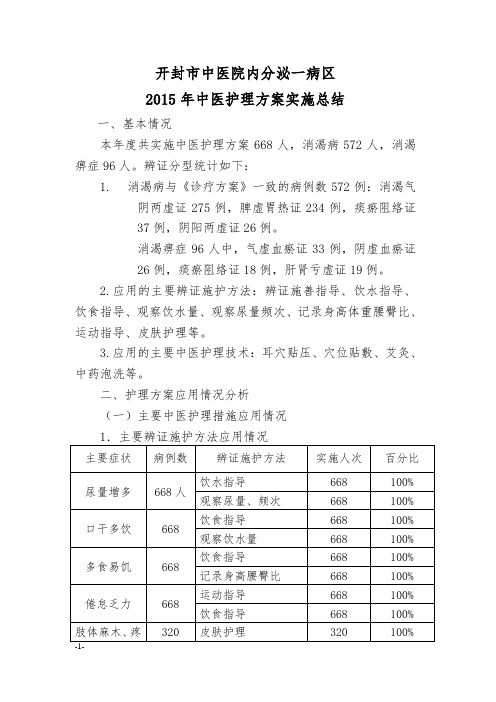 (完整版)中医护理方案总结