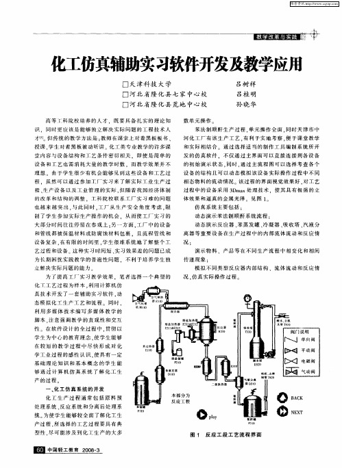 化工仿真辅助实习软件开发及教学应用