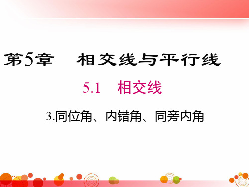 华师大版七年级数学上5..同位角、内错角、同旁内角教学课件