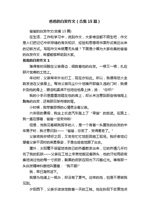 爸爸的白发作文（合集15篇）