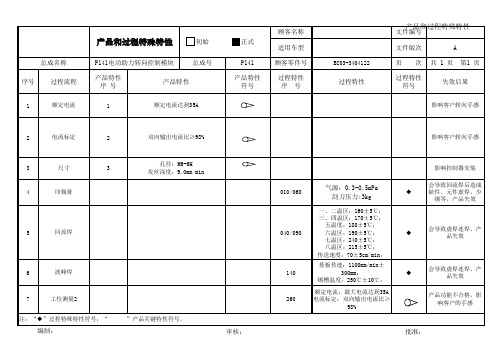 特殊特性清单