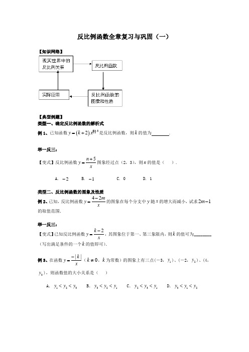 反比例函数期末复习讲义