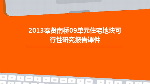 2013奉贤南桥09单元住宅地块可行性研究报告课件