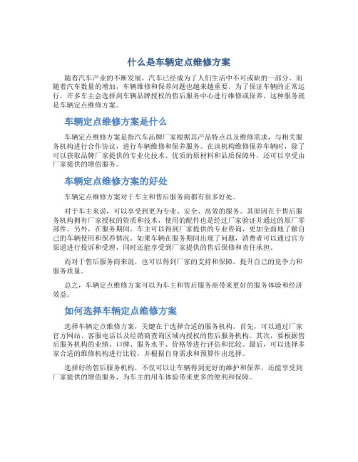 什么是车辆定点维修方案