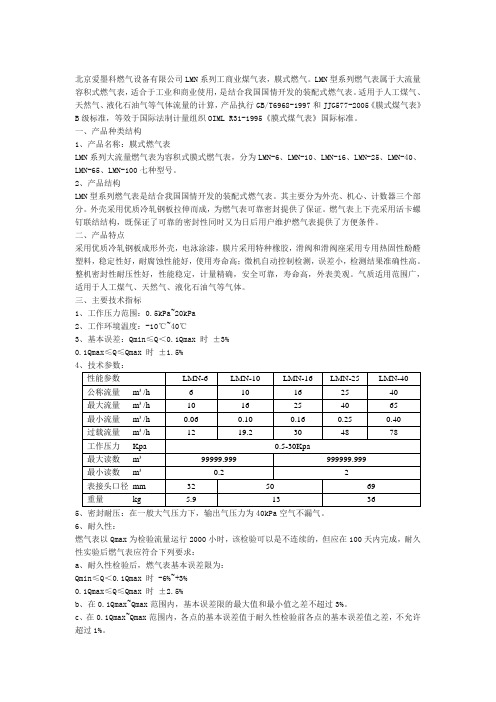 丹东LMN系列煤气表