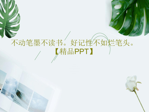 不动笔墨不读书。好记性不如烂笔头。【精品PPT】共15页文档