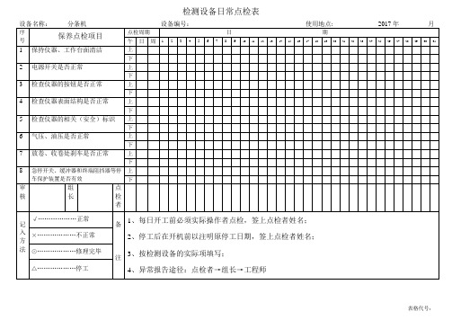 分条机点检表