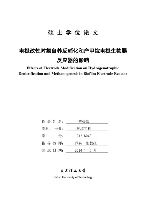 聚吡咯覆膜改性电极对氢自养反硝化和产甲烷电极生物膜反应器的影响