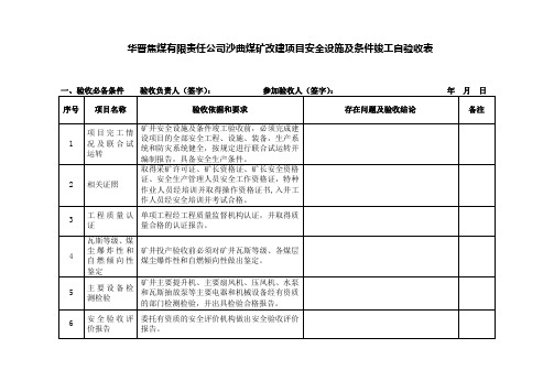 安全设施竣工验收表