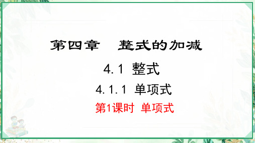 人教版2024-2025学年七年级数学上册4.1.1  单项式(课件)