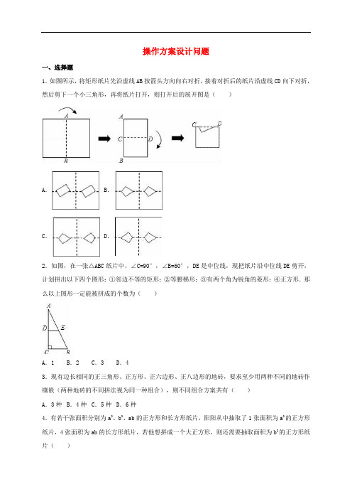 中考数学专题练习 操作方案设计问题(含解析)(1)