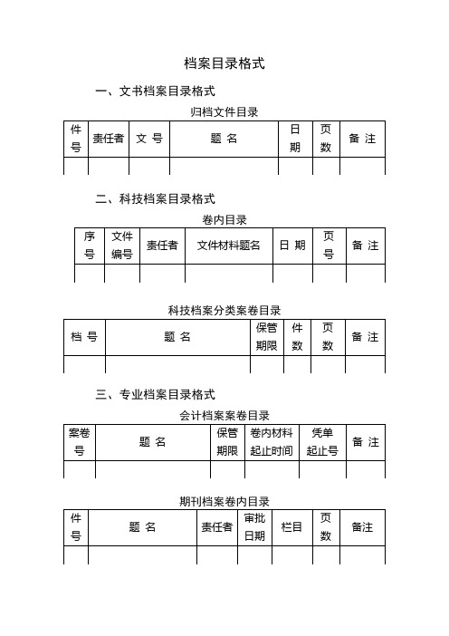 档案目录格式(好)