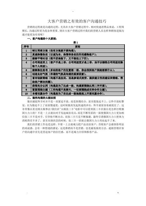 大客户营销之有效的客户沟通技巧