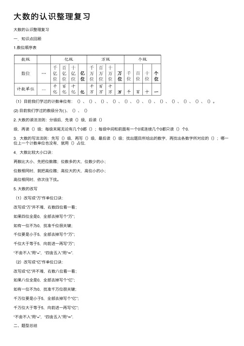 大数的认识整理复习