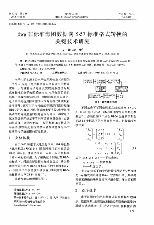 dwg非标准海图数据向S-57标准格式转换的关键技术研究