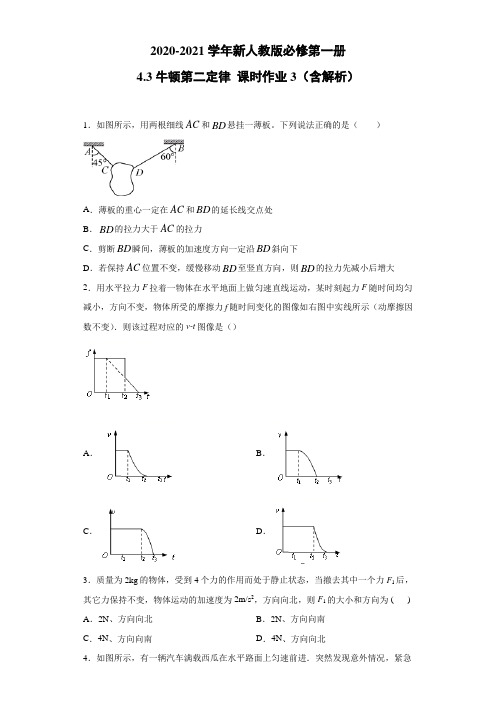 牛顿第二定律 同步练习(解析版) (12)