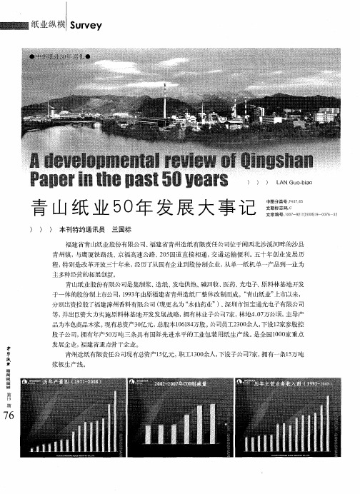 青山纸业5O年发展大事记